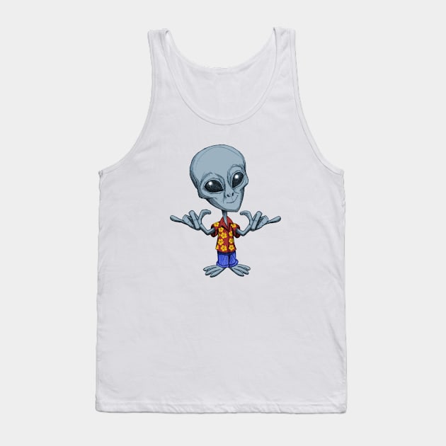 Aloha Alien Tank Top by Wickedcartoons